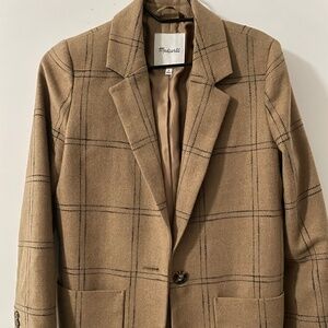 Sz M - Madewell Wool Blazer Windowpane Plaid